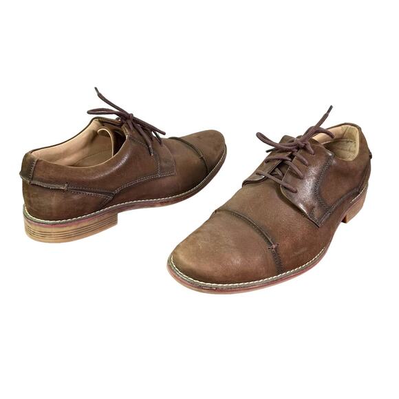 Belvedere Studio Men's 11 11D Brown Leather Paris Cap Toe Lace Up Oxford Shoes - Picture 1 of 8